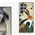 thumbnail image 1 of For Samsung Galaxy S25 Ultra 5G Phone Case Cover with Tempered Glass Screen Protector, by OneToughShield - Rabbit, 1 of 4