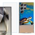 thumbnail image 1 of For Samsung Galaxy S25 Ultra 5G Phone Case Cover with Tempered Glass Screen Protector, by OneToughShield - Sea Turtle Beach, 1 of 4