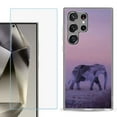 thumbnail image 1 of For Samsung Galaxy S25 Ultra 5G Phone Case Cover with Tempered Glass Screen Protector, by OneToughShield - Twilight Elephant, 1 of 4
