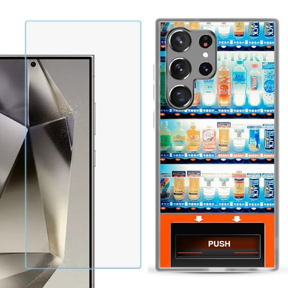 For Samsung Galaxy S25 Ultra 5G Phone Case Cover with Tempered Glass Screen Protector, by OneToughShield - Vending Machine