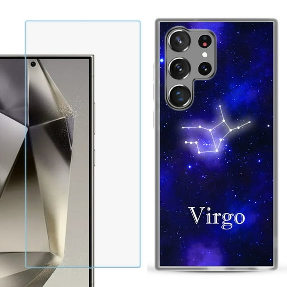 For Samsung Galaxy S25 Ultra 5G Phone Case Cover with Tempered Glass Screen Protector, by OneToughShield - Virgo