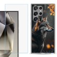 thumbnail image 1 of For Samsung Galaxy S25 Ultra 5G Phone Case Cover with Tempered Glass Screen Protector, by OneToughShield - Wolf Autumn, 1 of 4