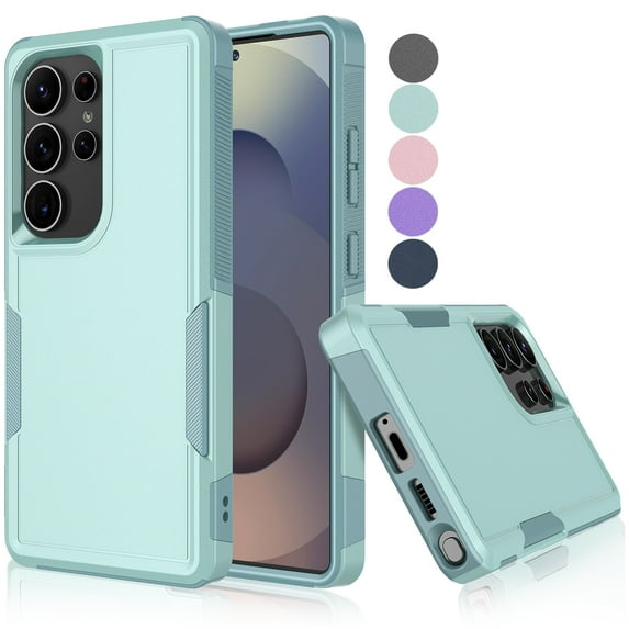 For Samsung Galaxy S25 Ultra Case, Shockproof Heavy Duty Rugged Phone Case for Samsung Galaxy S25 Ultra, Tekcoo Military Grade Protection Dual Layer Sturdy Durable Cover Cute Bumper - Mint