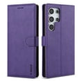 thumbnail image 1 of For Samsung Galaxy S25 Ultra Case Wallet, Retro PU Leather Cards Holder Stand Flip Cover Magnetic Closure Shockproof Protective Case for Women Men, Purple, 1 of 8