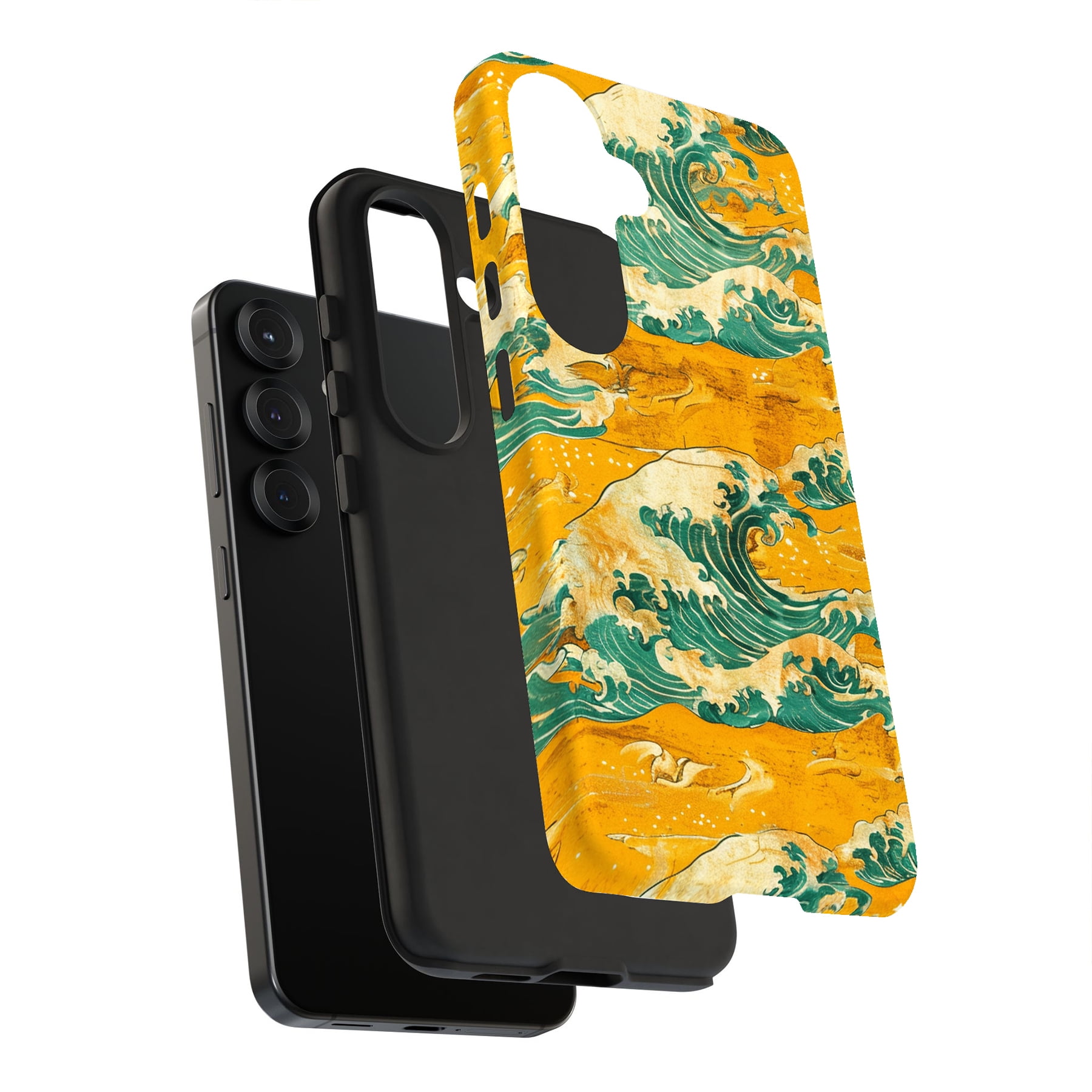 For Samsung Galaxy S25 Ultra, Dual-Layers Rugged Case, Japanese Wave 5 ...