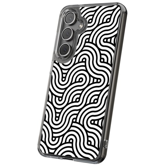 For Samsung Galaxy S25 Ultra, Hybrid Clear, Japan Geo Waves Print, USA