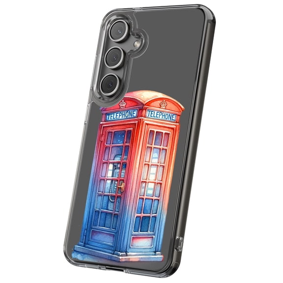 For Samsung Galaxy S25 Ultra, Hybrid Clear, Phone Booth 1 Print, USA