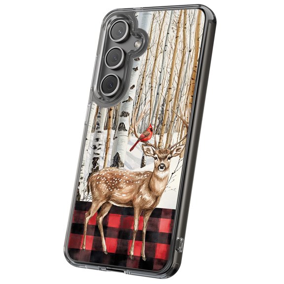 For Samsung Galaxy S25 Ultra, Hybrid Clear, Winter Snow Deer 1 Print, USA