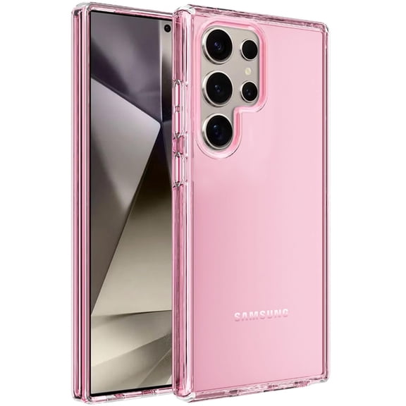For Samsung Galaxy S25 Ultra Transparent Shock Absorption PC + TPU Rubber Gel Thick 3mm Hybrid Silicone Slim Fit Back Cover, XPM Phone Case [Pink]