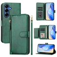 thumbnail image 1 of For Samsung Galaxy S26 5G 6.3-inch Wallet Case for Women Men Multi-Card Slots Zipper Wallet Leather Phone Case,Green,For Galaxy S26（5G）, 1 of 7