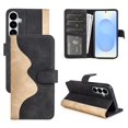 thumbnail image 1 of ﻿For Samsung Galaxy S26+ 5G 6.7" Splicing Leather Pattern Flip Buckle Attachment/Closure, Card Slots/Pocket, PU Leather Flip Wallet Case,Black,For Galaxy S26+(5G), 1 of 6