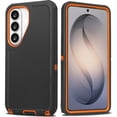 thumbnail image 1 of For Samsung Galaxy S26 Case, 3-in-1 Rugged Shockproof Protective Cover with Hard Shell and Soft Rubber Bumper, Drop Protection Armor, Orange, 1 of 6