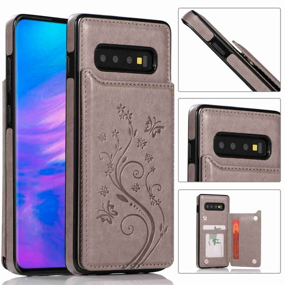 For Samsung Galaxy S7,Dteck Retro Flower Patterned PU Leather Back Card Wallet Flip Stand Cover,gray