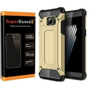 For Samsung Galaxy S7 Edge Case, SuperGuardZ Slim Heavy-Duty Shockproof Protection Cover Armor [Gold] + LED Stylus Pen