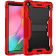 thumbnail image 1 of For Samsung Galaxy Tab A 10.1 Case SM-T510 T515, Allytech Heavy Duty Shockproof Rugged Full Body Protective Case Impact Defender Hard Kickstand Cover for Samsung Galaxy Tab A 10.1 2019,Red/Black, 1 of 9