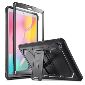 Fintie Shockproof Case for Samsung Galaxy Tab A 10.1 2019 Model SM-T510 / T515 / T517, Tuatara Rugged Unibody Hybrid Full Protective Bumper Kickstand Cover with Built-in Screen Protector, Black