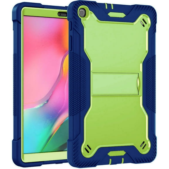 For Samsung Galaxy Tab A 8.0 2019 / T290 / T295 Dual Layer Protective Shockproof Kickstand Heavy Duty Case Cover Blue/Green