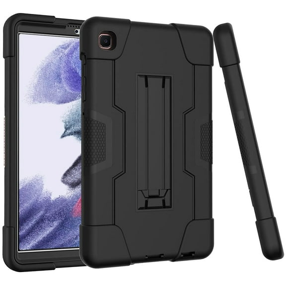 For Samsung Galaxy Tab A7 Lite 8.7 inch / SM-T225 / T220 Dual layer Shockproof Heavy Duty Kickstand Tablet Hard Case Cover Black/Black