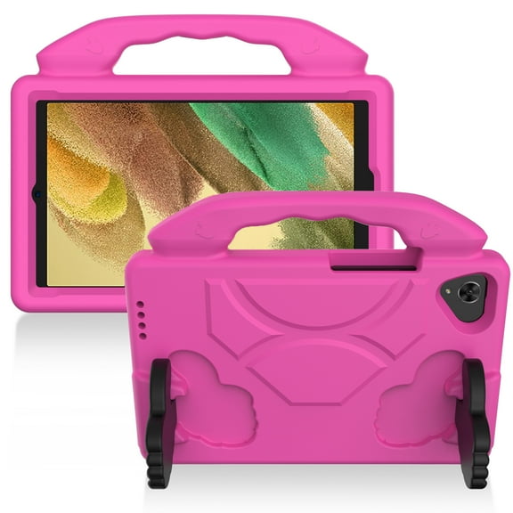 For Samsung Galaxy Tab A7 Lite (8.7 inch) T220 T225 Hybrid Shockproof Thumbs Up Kickstand Rubber TPU Kid-Friendly Bumper Tablet Cover ,Xpm Phone Case [ Pink ]