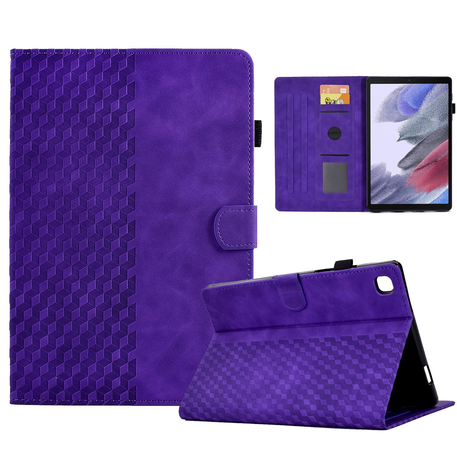 For Samsung Galaxy Tab A7 Lite T220 / T225 Rhombus Embossed Leather ...