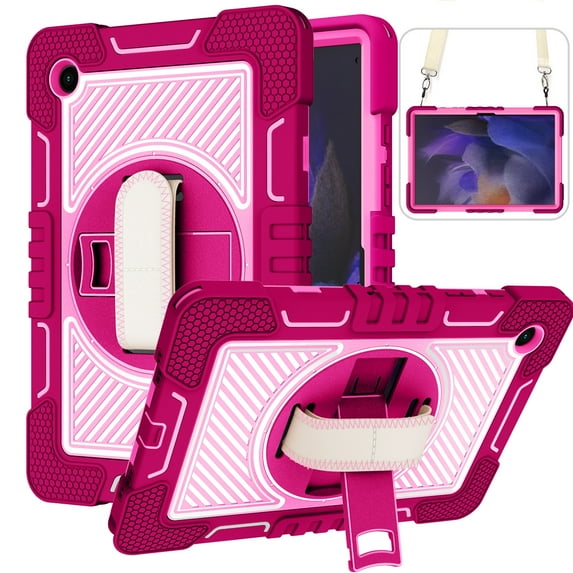 For Samsung Galaxy Tab A8 10.5 2021 360 Degree Rotation Contrast Color Silicone + PC Tablet Case