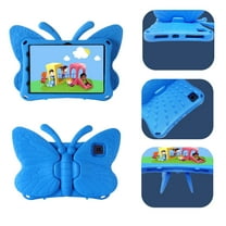 For Samsung Galaxy Tab A8 10.5 Case 2022, 3D Butterfly Cute Case Stand Shockproof Rugged Heavy Duty Kids Friendly Soft Silicone Cover for Samsung Galaxy Tab A8 10.5" SM-X200/X205/X207 2022, Blue