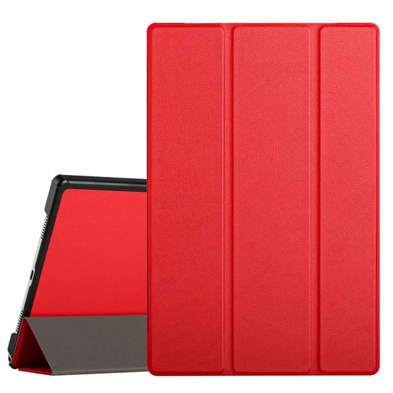 For Samsung Galaxy Tab A8 10.5 inch (2022) Trifold Magnetic Closure PU Leather Case Cover - Red