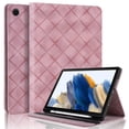 thumbnail image 1 of for Samsung Galaxy Tab A8 10.5 inch Release 2022 (SM-X200/SM-X205) Case, Rhombus Grid Pattern Multiple Viewing Angles Stand Slim Folio Cover (Pink), 1 of 7