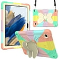 thumbnail image 1 of For Samsung Galaxy Tab A8 10.5-inch SM-X200 X205 X207 (2022), Kids Friendly Cute Tablet Case ,Rugged 3-Layers Shockproof Protection Butterfly 3D Kickstand Cover With Shoulder Strap,Beige+Rosegold, 1 of 8