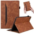 thumbnail image 1 of For Samsung Galaxy Tab A8 Case 10.5 Inch 2022 SM-X200/X205/X207, Premium PU Leather Business Folio Stand Cover with Outside Pocket / Inner Card Slots Case with S Pen Slot,Brown, 1 of 8