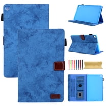 For Samsung Galaxy Tab A9 / A9 Plus Case 11" 2023 (SM-X210/X216/X218) Case,Retro Card Slot Cover with Pencil Holder,Multi-Angle Viewing Stand,Pocket Folio Leather Case,Blue