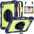 thumbnail image 1 of For Samsung Galaxy Tab A9 Plus S9 FE S8 PLUS A7 Lite S6 P610 A8 X200 X205 360 Rotation Hand Strap Kickstand Cover Tablet Case (Navy Yellow,Tab S9 FE), 1 of 6