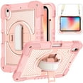 thumbnail image 1 of For Samsung Galaxy Tab A9 Plus S9 FE S8 PLUS A7 Lite S6 P610 A8 X200 X205 360 Rotation Hand Strap Kickstand Cover Tablet Case (Rose gold,Tab S9 FE), 1 of 7
