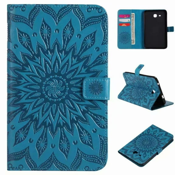 For Samsung Galaxy Tab E 9.6 T560 (not fit T560NU) Sunflower Embossed PU Leather Flip Stand Case Auto Wake/Sleep Smart Cover