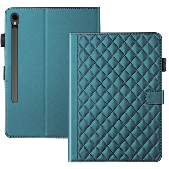 for Samsung Galaxy Tab S10 FE Plus 13.1 Inch Case, Rhombus Pattern Multiple Viewing Angles Stand Slim Folio Cover (Green)