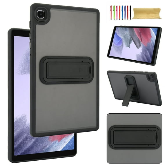 For Samsung Galaxy Tab S6 Lite 10.4" 2024/2022/2020 Case,With Retractable Kickstand,Frosted Translucent Shockproof Lightweight A nti-fall Ultra Slim Skin Feel Back Rugged Drop Protective Case,Black