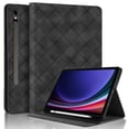 thumbnail image 1 of for Samsung Galaxy Tab S8 Plus/S7 FE/S7 Plus 12.4 inch Case, Rhombus Grid Pattern Multiple Viewing Angles Stand Slim Folio Cover (Black), 1 of 7