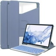 thumbnail image 1 of For Samsung Galaxy Tab S9 360 Rotation Transparent Smart Leather Case with Keyboard,Lavender, 1 of 8
