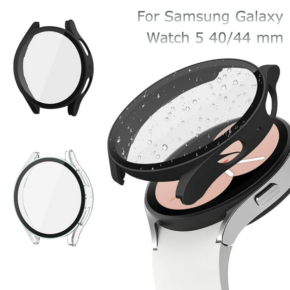 For Samsung Galaxy Watch 5 Screen Protector Case With Tempered Glass, HD Full Protection Hard PC Case Anti Scratch For Galaxy Watch 5 4 40/44mm