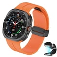 thumbnail image 1 of For Samsung Galaxy Watch Ultra 47mm Band (2025/2024), IC ICLOVER Silicone Soft Sport Breathable Strap Quick Release Magnetic Wristbands, Orange, 1 of 8