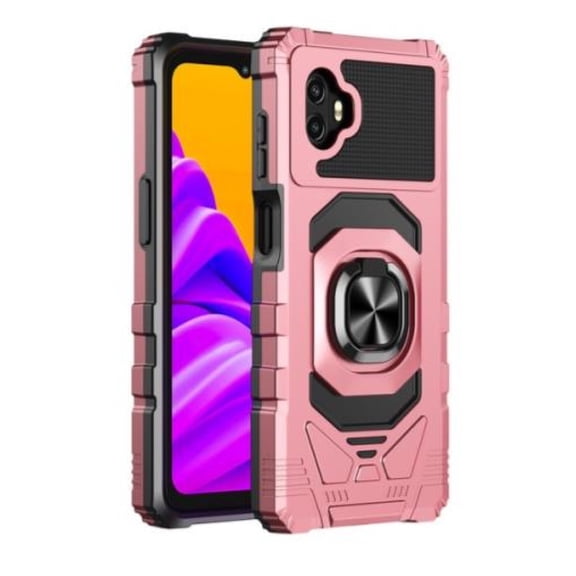 For Samsung Galaxy XCover6 Pro SM-G736B Robotic Ring Kickstand Phone Case - Rose Gold