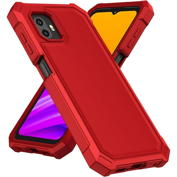 For Samsung Galaxy XCover6 Pro SM-G736B Slim Tough Hybrid Cell Phone Cover Case - Red
