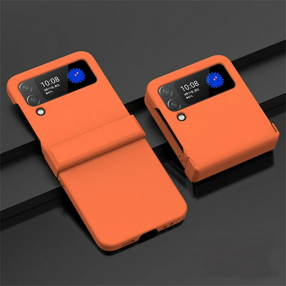 For Samsung Galaxy Z Flip 3 5G Cover with Hinge Protection Shockproof Luxury Folding Plain Hard PC Case