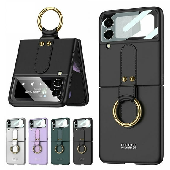 For Samsung Galaxy Z Flip 4 5G Slim Shockproof Camera Lens Protection With Ring Stand PC Phone Case Cover