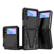 For Samsung Galaxy Z Flip 4 Alien Design Shockproof Kickstand Magnetic Hybrid Case Cover - Black