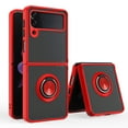thumbnail image 1 of For Samsung Galaxy Z Flip 4 Impact Metal Ring Holder Stand Magnetic Car Mount Protective Hybrid Case Cover Red, 1 of 4