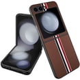 thumbnail image 1 of For Samsung Galaxy Z Flip 6 Case Fabric Phone Cover Premium PU Vegan Leather, 1 of 4