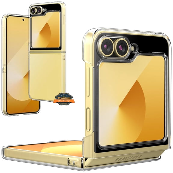 For Samsung Galaxy Z Flip 6 Premium Clear Transparent Hard PC Back Bumper Protective Slim Fit Thin Hybrid Shockproof Phone Case Cover by Xpression - Clear