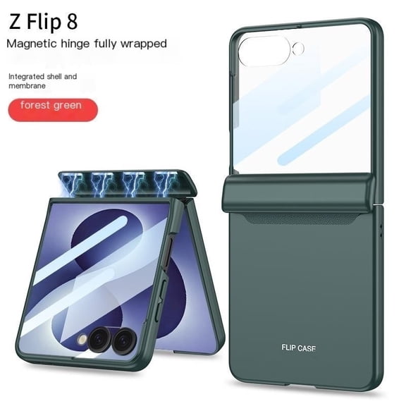 For Samsung Galaxy Z Flip 8 phone case, with built-in screen protector, supports wireless charging, shockproof and scratch-resistant slim case