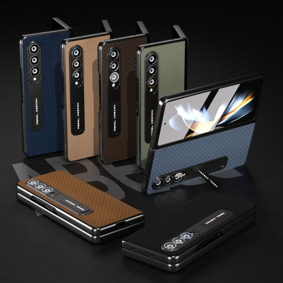 For Samsung Galaxy Z Fold 3 5G Full Coverage Protection, Built in Screen Protector Shockproof Carbon Fiber Ultra Slim Men Case Cover